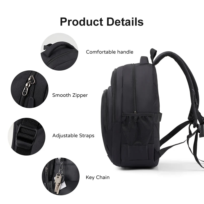 Oiwas Water-Resistant Business Laptop Backpack | 15.6" Travel & School Bag for Men & Teens