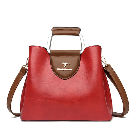 Luxury Leather Tote Bag for Women – Shoulder & Crossbody Handbag High-Quality Purse